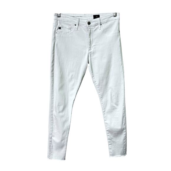 AG Adriano Goldschmied The Farrah White Skinny Mid Rise Ankle Jeans - Picture 1 of 9